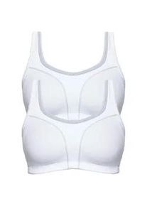 Sport-BH SuSa "2er Pack Sport BH Move high", Damen, Gr. 95, Cup D, wei&szlig; (wei&szlig;, grau wei&szlig;, grau), Obermaterial: 52% Polyamid PA. 37% Polyester PES. 11% Elasthan EL., BHs Sport-BH