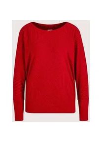 Madeleine Mode Langarmshirt MADELEINE "Shirt Shirt mit Fledermaus&auml;rmeln und Struktur", Damen, Gr. 38, rot, Obermaterial: 55% Viskose CV. 40% Polyamid PA. 5% Elasthan EL., Modern, normal, Shirts Langarmshirt