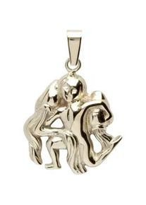 Kettenanh&auml;nger OSTSEE-SCHMUCK "- Tierkreiszeichen Wassermann - Silber 925/000, vergoldet -" Gr. 27, gold (goldfarben, gelb), Schmuckanh&auml;nger, Damen, Silber 925 (Sterlingsilber), Kettenanh&auml;nger