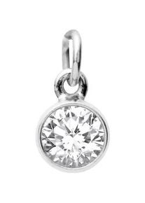 Kettenanh&auml;nger OSTSEE-SCHMUCK "- Classic 6 mm - Silber 925/000 - Zirkonia" Gr. 14, silber (silber 925, silberfarben, wei&szlig;), Schmuckanh&auml;nger, Damen, Silber 925 (Sterlingsilber), Kettenanh&auml;nger