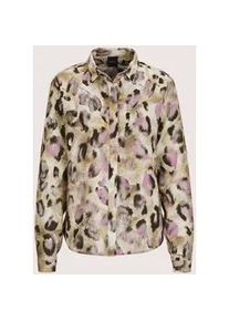 Madeleine Mode Langarmbluse MADELEINE "Hemdbluse Modische Bluse mit Animal-Print", Damen, Gr. 46, schwarz (schwarz, malve, multicolor), Obermaterial: 100% Polyester PES., Modern, Blusen
