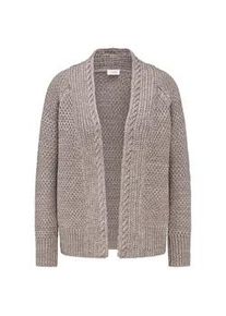 Strickjacke GOLDNER "Kurzgr&ouml;&szlig;e Zeitlose Strickjacke in Grobstrick", Damen, Gr. 22, beige (taupe, melange), Obermaterial: 70% Baumwolle CO. 30% Polyacryl PAN., normal, Sonstiges, Strickjacken Strickjacke, Ohne