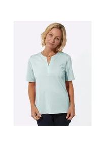 Rundhalsshirt "Kurzarm-Shirt", Damen, Gr. 38, kalkmint, 64% Baumwolle, 36% Polyester, unifarben, Rundhals, Shirts Rundhalsshirt