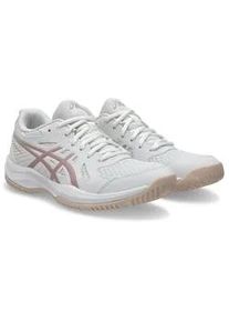 Hallenschuh asics "UPCOURT 6", Damen, Gr. 42,5, wei&szlig;, morganite, Textil, Schuhe Hallenschuh, besonders geeignet f&uuml;r Handball und Volleyball