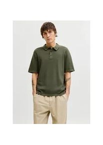 Jack & Jones Kurzarmpullover JACK & JONES "JJEGEORGE KNIT POLO SS SN", Herren, Gr. M, dusty olive, Strick, Obermaterial: 85% Baumwolle, 15% Polyester, unifarben, relaxed fit taillenbedeckt, ohne Ausschnitt, B&uuml;ndchen, Pullover, mit Polo Kragen