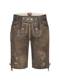 N&uuml;bler Trachtenlederhose N&Uuml;BLER "Lederhose kurz Viona", Damen, Gr. 4,5, EURO, braun, Obermaterial: 100% Lammleder LEL., Hosen