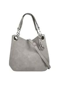 Henkeltasche Bruno Banani, Damen, Gr. B/H/T: 33cm x 30cm x 17cm onesize, grau, Polyurethan (PU), leicht gl&auml;nzend, unifarben, Taschen