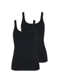 Achseltop LISCA "2er Pack Damen Tr&auml;gerhemd Kaia", Damen, Gr. XL, N-Gr, schwarz, Obermaterial: 90% Baumwolle CO. 10% Elasthan EL., Unterhemden