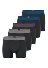 Boxershorts Schiesser "Boxershort 5PACK Shorts - 95/5 Multipacks 5er Pack", Herren, Gr. XXL, bunt (schwarz, blau, grau), Obermaterial: 95% Baumwolle CO. 5% Elasthan EL., Unterhosen