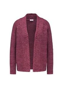 Strickjacke GOLDNER "Zeitlose Strickjacke in Grobstrick", Damen, Gr. 52, rot (winterrot, melange), Obermaterial: 70% Baumwolle CO. 30% Polyacryl PAN., normal, Sonstiges, Strickjacken Strickjacke, Ohne