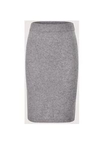 Madeleine Mode Sommerrock MADELEINE "Strickrock Eleganter Rock mit Kaschmir", Damen, Gr. 42, silber (graphit, silberfarben, melange), Obermaterial: 88% Wolle mw. 10% Kaschmir WS. 1% metallisierte Fasern MTF. 1% Polyamid PA., Modern, R&ouml;cke, knieumspielend