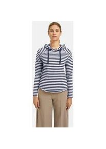 Smith & Soul Kapuzenshirt SMITH & SOUL, Damen, Gr. M, marine, Single Jersey, Material: 100% Baumwolle, gestreift, regular fit normal, Rundhals, eingesetzt gerader Abschluss, Shirts Kapuzenshirt, mit offenen Kanten am Saum
