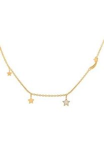 CAI Kette mit Anh&auml;nger CA&Iuml; "925 Sterling Silber gelb vergoldet Sterne Sternschnuppe Zirkonia", gelb, Halsketten, Damen, 39+5cm, Silber 925 (Sterlingsilber), L: 44 B: 1mm, gl&auml;nzend, B:1mm