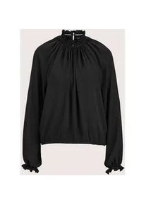 Madeleine Mode Langarmbluse MADELEINE "Blusenset Blusenset mit R&uuml;schenakzenten", Damen, Gr. 40, schwarz, Obermaterial: 100% Polyester PES., Modern, normal, Blusen