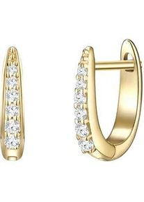 Glanzst&uuml;cke M&uuml;nchen Paar Creolen GLANZST&Uuml;CKE M&Uuml;NCHEN "Set: GSM402", gelbgold, wei&szlig;, Ohrringe, Damen, 10,mit Zirkonia, Silber 925 (Sterlingsilber), aus Sterling Silber