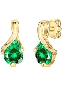 Paar Ohrstecker Rafaela Donata "Set: RD5045", gelb (gelbgold, gr&uuml;n), Ohrringe, Damen, 13,2mm,mit Zirkonia, Silber 925 (Sterlingsilber), mit Zirkonia