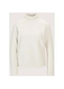 Madeleine Mode Longpullover MADELEINE "Strickpullover Moderner Glattstrickpullover mit Stehkragen", Damen, Gr. 40/42, wei&szlig; (wollwei&szlig;), Obermaterial: 64% Wolle mw. 19% Polyamid PA. 9% Polyacryl PAN. 6% metallisierte Fasern MTF. 2% Alpaka WP., Modern, Pullover Longpullover, mit Glanzgarneffekt
