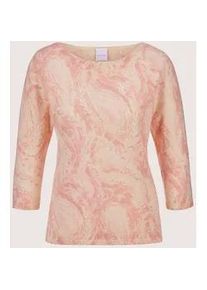 Madeleine Mode Longpullover MADELEINE "Pullover V-Pullover mit Kaschmir", Damen, Gr. 36/38, wei&szlig; (wollwei&szlig;, puderros&eacute;), Obermaterial: 90% Schurwolle WV. 10% Kaschmir WS., Modern, normal, Pullover Longpullover