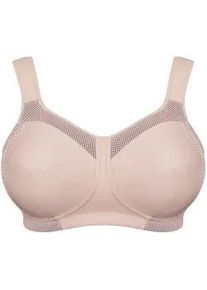 Sport-BH Ulla Dessous "Sport BH ohne B&uuml;gel Kate", Damen, Gr. 70, Cup H, beige (biskuit), Obermaterial: 37% Polyamid PA. 25% Polyester PES. 16% Elasthan EL. 13% Baumwolle CO. 7% Polyurethan PU., BHs Sport-BH