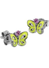 Paar Ohrstecker OSTSEE-SCHMUCK "- Schmetterling - Silber 925/000 - Zirkonia" Gr. 7, silber (silber 925, silberfarben, wei&szlig;), Ohrringe, Damen, Silber 925 (Sterlingsilber)