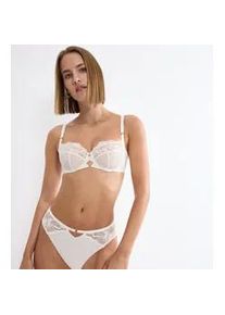 Balconette-BH Triumph "Wild Gardenia Florale", Damen, Gr. 80, Cup E, ecru wei&szlig;, Microtouch, Obermaterial: 53% Lyocell, 17% Elasthan, 16% Polyester, 11% Polyamid, 3% Viskose, BHs Balconette-BH, weiche Spitze, nicht gef&uuml;ttert, ergonomisch geformte 3D-Ergoline-B&uuml;gel