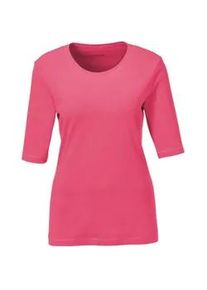 Kurzarmshirt GOLDNER "Basic T-Shirt aus reiner Baumwolle", Damen, Gr. 48, rot, Obermaterial: 100% Baumwolle CO., Sonstiges, Shirts, Ziern&auml;hte aus Glanzgarn am Ausschnitt und an den S&auml;umen