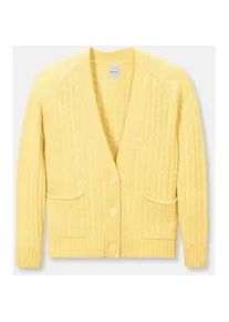 Madeleine Mode Strickjacke MADELEINE "Strickjacke Strickjacke mit Zopfmuster in angesagten Farben", Damen, Gr. 40/42, beige (vanille), Obermaterial: 35% Viskose CV. 30% Wolle WO. 25% Polyamid PA. 10% Kaschmir WS., Modern, Strickjacken Strickjacke