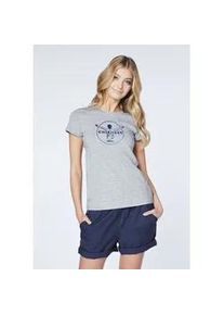 Print-Shirt Chiemsee, Damen, Gr. L (40), grau (neutral gray melange), 90% Baumwolle, 10% Viskose, Rundhals, Shirts