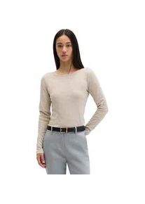 Marc O'Polo Langarmshirt MARC O'POLO "aus Organic Cotton-Qualit&auml;t", Damen, Gr. XXL, linen beige, Obermaterial: 100% Baumwolle, unifarben, Basic, regular fit, U-Boot-Ausschnitt, normaler Saum, Shirts Langarmshirt