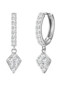 Glanzst&uuml;cke M&uuml;nchen Paar Creolen GLANZST&Uuml;CKE M&Uuml;NCHEN "Set: GSM1859", silber, wei&szlig;, Ohrringe, Damen, 23,2,mit Zirkonia, Silber 925 (Sterlingsilber), aus Sterling Silber
