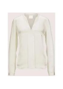 Madeleine Mode Langarmbluse MADELEINE "Bluse Satinbluse aus reiner Seide", Damen, Gr. 42, wei&szlig; (wollwei&szlig;), Obermaterial: 100% Seide silk., Modern, normal, Blusen