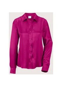 Madeleine Mode Hemdbluse MADELEINE "Hemdbluse Elegante Viskosebluse mit Hemdkragen", Damen, Gr. 42, pink (magenta), Obermaterial: 100% Viskose CV., Modern, normal, Blusen Hemdbluse