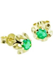 Paar Ohrstecker OSTSEE-SCHMUCK "- Pia 4 mm - Gold 333/000 - sy. Smaragd" Gr. 8, gold (gold 333, goldfarben, gelb), Ohrringe, Damen, Gelbgold 333