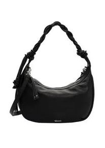 Beuteltasche Tamaris "Beutel TAS Keona", Damen, Gr. B/H/T: 33cm x 26cm x 11cm 0, schwarz (schwarz 100), Polyurethan, Taschen Beuteltasche