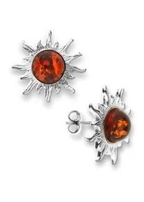 Paar Ohrstecker OSTSEE-SCHMUCK "- Sonne 20 mm - Silber 925/000 - Bernstein" Gr. 20, silber (silber 925, silberfarben, wei&szlig;), Ohrringe, Damen, Silber 925 (Sterlingsilber)