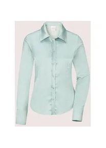 Madeleine Mode Hemdbluse MADELEINE "Bluse Hemdbluse mit gl&auml;nzendem Finish", Damen, Gr. 40, gr&uuml;n (salbei), Obermaterial: 75% Baumwolle CO. 22% Polyamid PA. 3% Elasthan EL., Modern, tailliert, Blusen Hemdbluse, Satinbluse