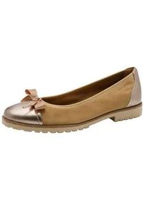Ballerina Tamaris "Tamaris Ballerinas Leder/Synthetik", Damen, Gr. 38, tan, Leder, Synthetik, Schuhe Ballerina