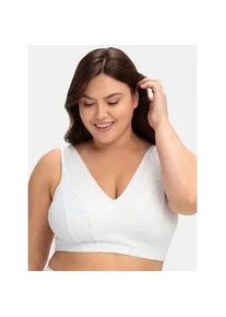 B&uuml;gelloser BH sheego, Damen, Gr. 95, Cup B, wei&szlig;, 95% Baumwolle, 5% Elasthan, Spitze:12% Elasthan, 88% Polyamid, BHs