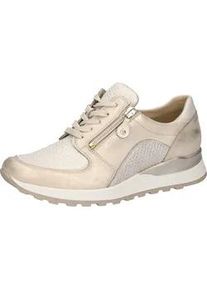 Waldl&auml;ufer Keilsneaker WALDL&Auml;UFER "HIROKO-SOFT", Damen, Gr. 4,5 (37,5), goldfarben, Nappaleder, Textil, Veloursleder, metallic, Schuhe Sneaker, Orthotritt Ausstattung, H-Weite, Freizeitschuh, Halbschuh, Schn&uuml;rschuh