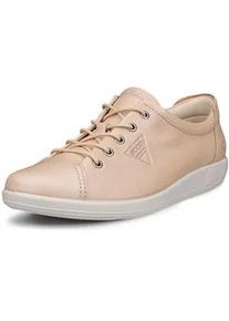 Sneaker Ecco "Soft 2.0", Damen, Gr. 43, natur, Leder, Schuhe Sneaker, Freizeitschuh, Halbschuh, Schn&uuml;rschuh mit Retro-Shilouette
