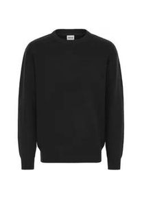 !Solid Strickfleece-Pullover SOLID "Strickpullover SDFINNETADO", Herren, Gr. L, schwarz (true schwarz), Obermaterial: 70% Baumwolle CO recyc.. 30% Polyester Pol. recyc.., Pullover
