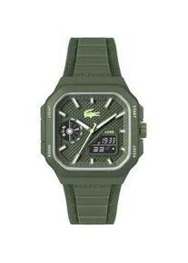 Digitaluhr Lacoste "LC33 SQUARE", olivgr&uuml;n, Armbanduhren, Herren, Digitaluhr, Quarzuhr, Armbanduhr, Herrenuhr, Silikonarmband, digital, analog