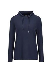 Kurzarmshirt GOLDNER "Kurzgr&ouml;&szlig;e Langarm Viskose-Pullover, Stehbund", Damen, Gr. 21, blau (marine), Obermaterial: 70% Viskose CV. 25% Polyester PES. 5% Elasthan EL., Modisch, Sonstiges, Shirts, Sonstige