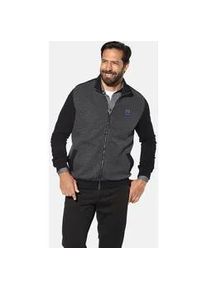 Sweatjacke Jan Vanderstorm "Sweatjacke LARSHEIM", Herren, Gr. 3XL, grau (grau melange), Obermaterial: 60% Baumwolle CO. 40% Polyester COOLMAX PES(Coolmax)., Sweatjacken Sweatjacke