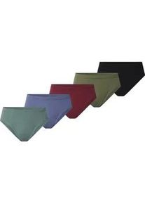 Slip Jan Vanderstorm "5er Pack Sportslip ERBLIN", Herren, Gr. XL, schwarz (schwarz rot oliv), Obermaterial: 100% Baumwolle CO., Unterhosen Slip