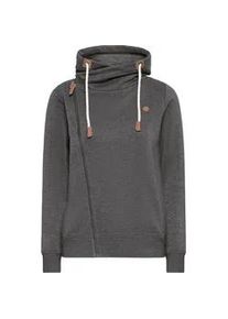 Sweatjacke oxmo "Trainingsjacke OXMILLE", Damen, Gr. M, grau (dunkelgrau melange), Obermaterial: 55% Polyester PES. 45% Baumwolle CO., Sweatjacken Sweatjacke