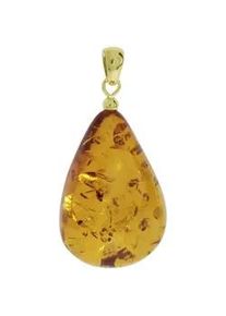 Kettenanh&auml;nger OSTSEE-SCHMUCK "- Tropfen ca. 38 mm lang - Gold 333/000 - Bernstein -" Gr. 48, gold (gold 333, goldfarben, gelb), Schmuckanh&auml;nger, Damen, Bernstein, Kettenanh&auml;nger
