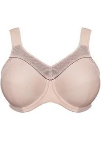 Sport-BH Ulla Dessous "Sport BH mit B&uuml;gel Kate", Damen, Gr. 90, Cup D, beige (biskuit), Obermaterial: 50% Polyamid PA. 30% Polyester PES. 15% Elasthan EL. 3% Polyethylen PE. 2% Baumwolle CO., BHs Sport-BH