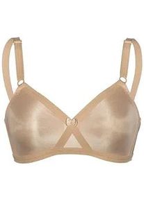 Sassa Mode Soft-BH SASSA "Soft BH mit Kreuzblende Functional Bras", Damen, Gr. 80, Cup B, beige (puder), Stoff, Obermaterial: 88% Polyamid PA. 12% Elasthan EL., BHs Soft-BH