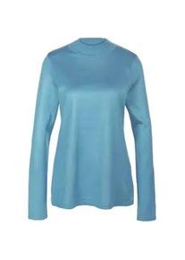 Strickpullover GOLDNER "Unkomplizierter Stehbundpullover", Damen, Gr. 50, blau (eisblau), Obermaterial: 100% Polyacryl PAN., Tubular, Pullover Strickpullover, wie echter Kaschmir